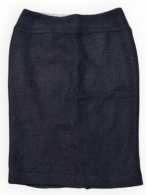 MOULINETTE SOEURS Midnight Dark Navy Blue Textured Pencil Skirt Wool Blend 6